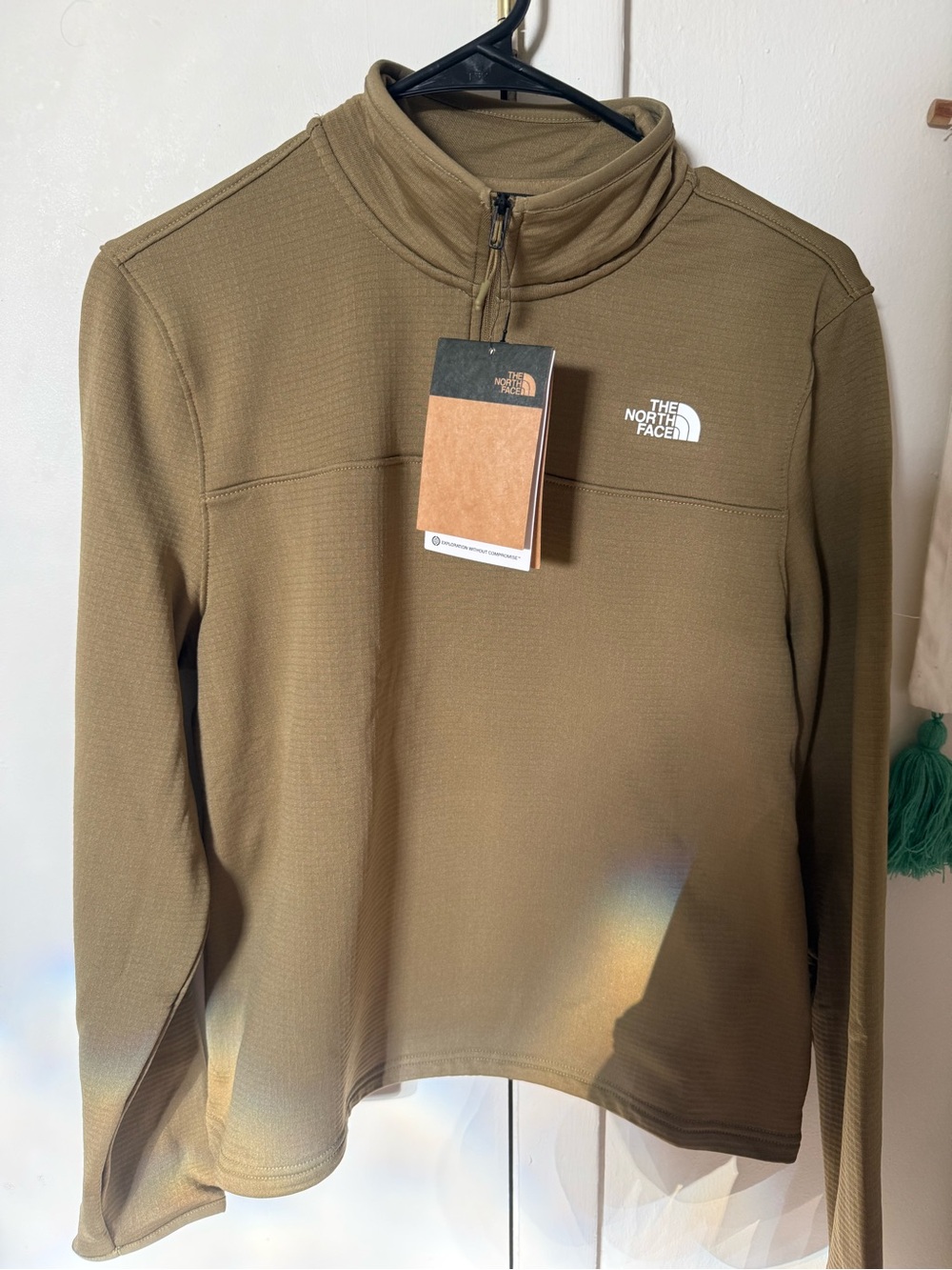The North Face Olive Green Half-Zip Mock Neck Fleece